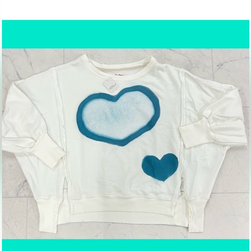 NWT We the Free Custom Spray Painted Camden Sweatshirt in size XS